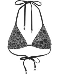 Philipp Plein - Rhinestone-Embellished Triangle Bikini Top - Lyst