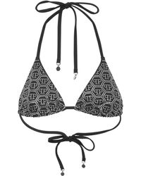 Philipp Plein - Rhinestone-Embellished Triangle Bikini Top - Lyst