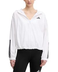 adidas - Hyperglam Hooded Logo-Print Jacket - Lyst
