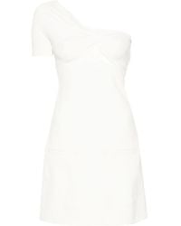 Courreges - Asymmetrical Draped Twill Dress - Lyst
