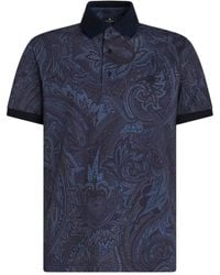 Etro - Tonal Paisley Print Polo Shirt - Lyst