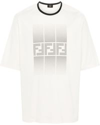 Fendi - T-shirt Met Ff-patroon - Lyst