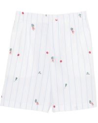 Jacquemus - The Caleçon Gestreepte Shorts Met Borduurwerk - Lyst