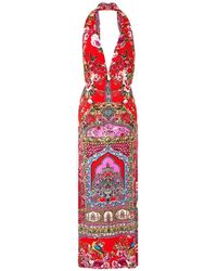 CAMILLA - Halterneck Plunge Midi Dress - Lyst