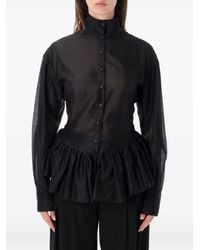 Thelatest - Elaine Ruffled-Peplum Shirt - Lyst