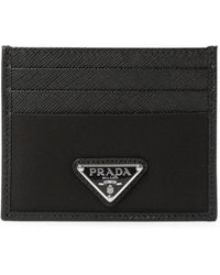 Prada - Re-Nylon And Saffiano Leather Card Holder - Lyst