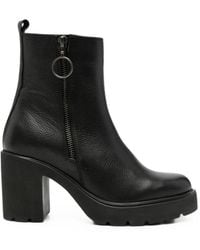 Unisa - Grained Leather Ankle Boots - Lyst