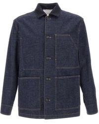 Paolo Pecora - Veste En Jean À Col Contrastant - Lyst