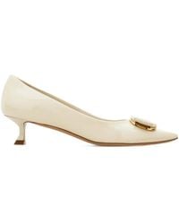 Ferragamo - New Vara Buckle-Detail Kitten Pumps - Lyst