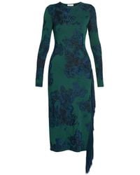 Erdem - Floral-Jacquard Fringe-Trimmed Midi Dress - Lyst