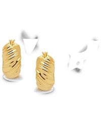 Yoj - Kola Ribbed Hoop Earrings - Lyst