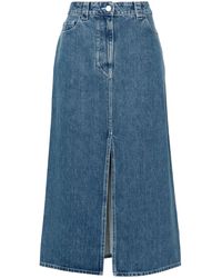 Sunnei - Falda vaquera con parche del logo - Lyst