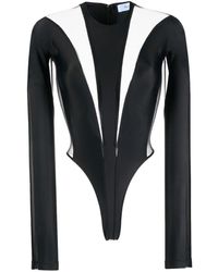 Mugler - Illusion Shaping Panelled Bodysuit - Lyst