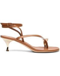Casadei - Julia Crystal-Embellished Leather Sandals - Lyst