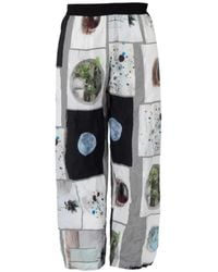 Maria Calderara - Pantalon En Coton À Imprimé Artistique - Lyst