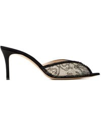 Andrea Wazen - Katy Lace Beaded Mules - Lyst