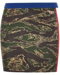 DIESEL - Camouflage Rib-Knit Skirt - Lyst