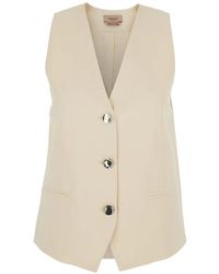 Twinset - Buttoned V-Neck Gilet - Lyst