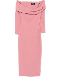 Solace London - Yuni Off-Shoulder Draped Midi Dress - Lyst