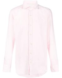 Tintoria Mattei 954 Klassisches Leinenhemd - Pink
