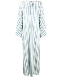 Bambah - Striped Plissé Kaftan Dress - Lyst