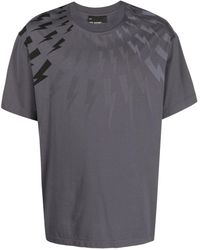Neil Barrett - Thunderbolt-print Cotton T-shirt - Lyst