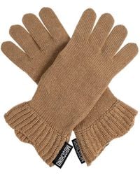 Moschino - Logo-Patch Knitted Gloves - Lyst