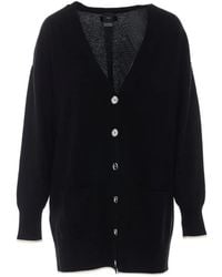 Pinko - Contrast-Trim Oversized Cardigan - Lyst