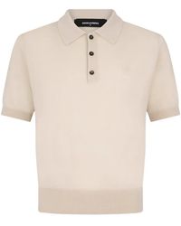 DSquared² - Button-Fastening Knit Polo Shirt - Lyst