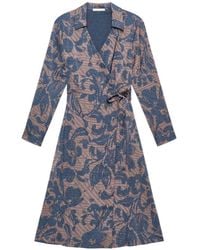 Maliparmi - Foliage-Print Wrap Midi Dress - Lyst