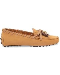 Tod's - Gommino Suede Leather Loafers - Lyst