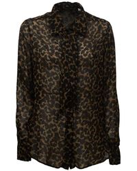 Robert Friedman - Kitta Leopard-Print Pussy-Bow Blouse - Lyst