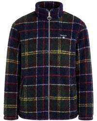 Barbour - Tartan Sherpa-Fleece Cardigan - Lyst