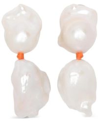 Monies - Baroque Pearl-Embellished Drop Earrings - Lyst