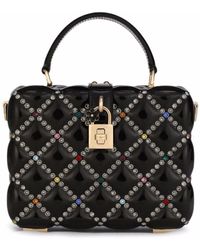 Dolce & Gabbana - Dolce Box Rhinestone-embellished Top-handle Bag - Lyst