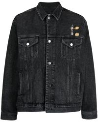 Song For The Mute - Brooch-detail Denim Jacket - Lyst