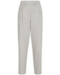 Brunello Cucinelli - Wol-Flanel Baggy Broek Met Monili - Lyst