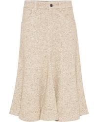 Brunello Cucinelli - Falda midi con cinco bolsillos - Lyst