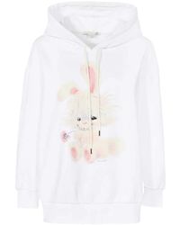 Stella McCartney - Geribbelde Hoodie Met Konijnprint - Lyst