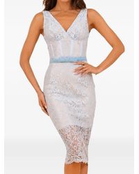 DIVEDIVINE - Megan Belted Lace-Work Midi Dress - Lyst