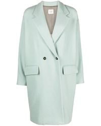 Alysi - Double-Breasted Buttoned Wool Coat - Lyst