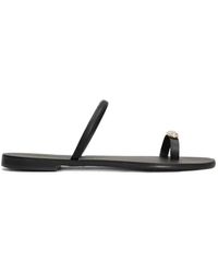 NICOLAS LAINAS - Crystal-Embellished Toe-Strap Sandals - Lyst