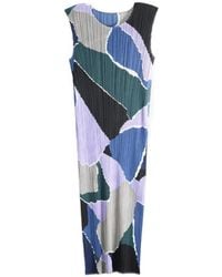 Pleats Please Issey Miyake - Surprise! Abstract-Print Pleated Midi Dress - Lyst