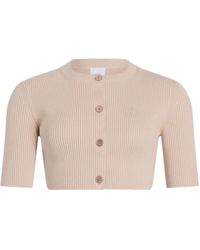 Patou - Ribbed Button-Fastening Cropped Cardigan - Lyst