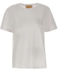 Kaos - T-Shirt À Motif De Palmier Et À Sequins - Lyst