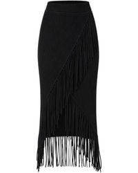 Toccin - Jupe Mi-Longue Asymétrique Giana À Franges - Lyst