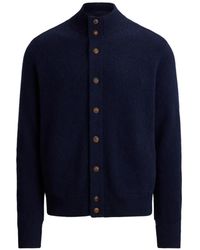 Ralph Lauren - Rib-Knit Mock-Neck Cardigan - Lyst