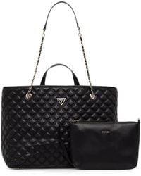 Guess - Giully Quilted Logo-Plaque Tote Bag - Lyst