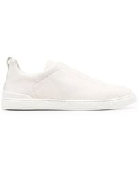 ZEGNA - Triple Stitch Slip-on Sneakers - Lyst
