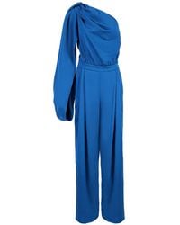 Stella McCartney - One-Shoulder Satin Jumpsuit - Lyst